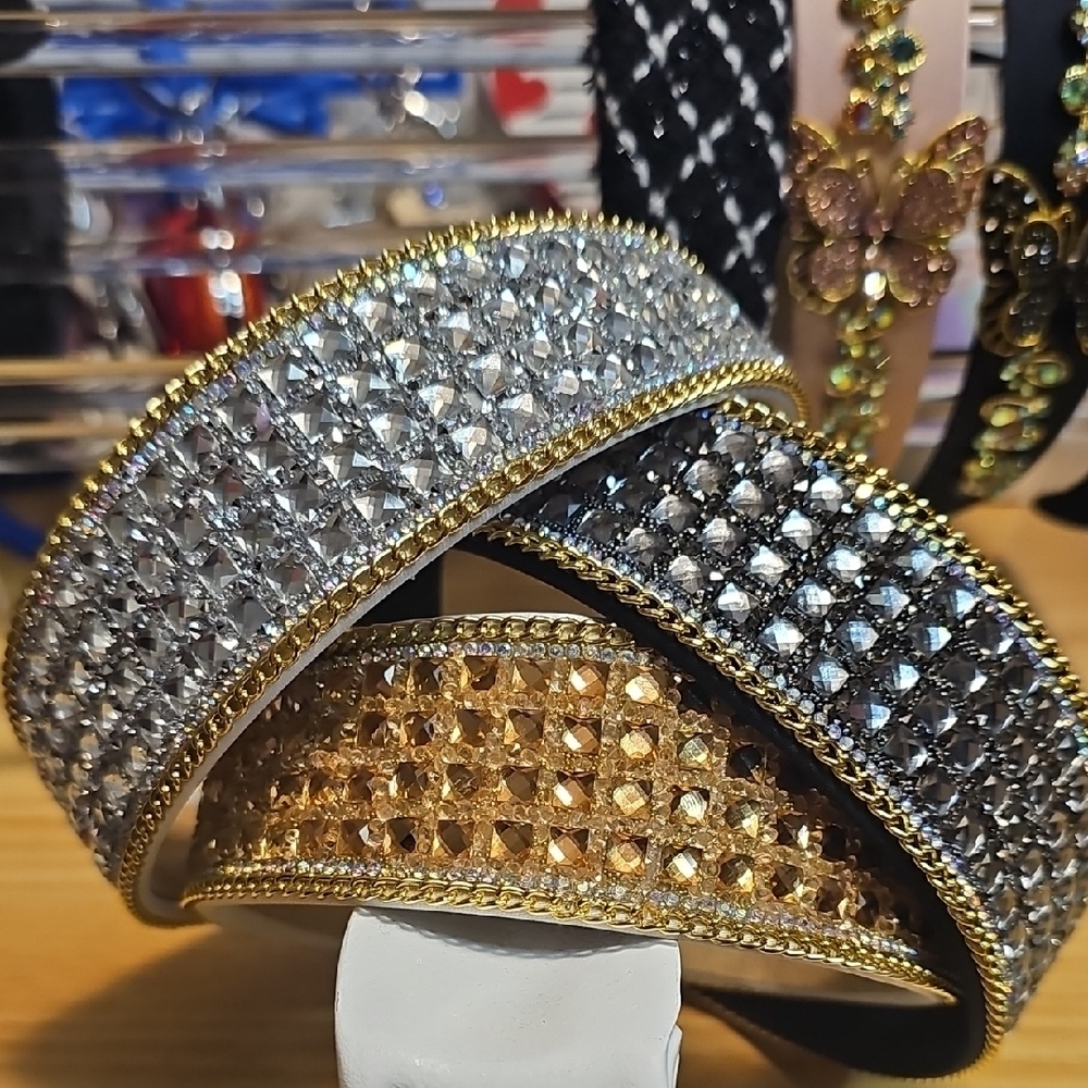 Sparkling Silver, Brownish Gold, Gray Headbands